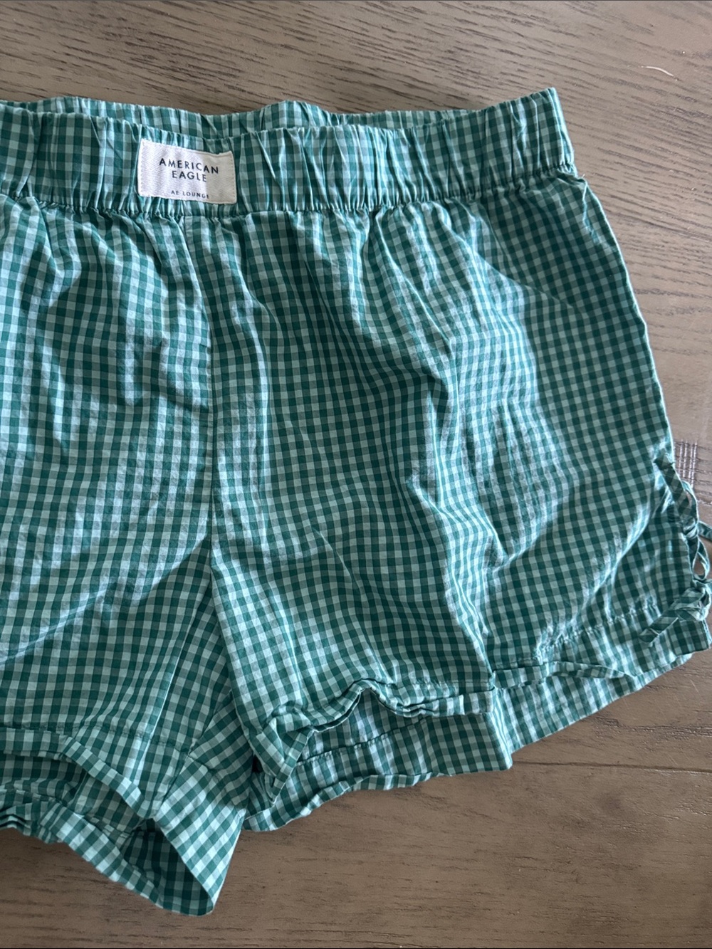 American Eagle Outfitters Teal Green Gingham Women’s Lounge Shorts